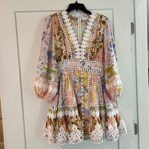 Zimmermann Pop Trimmed Mini Dress AU2/US 8 -- SEE MEASUREMENTS IN PICTURES!  :)